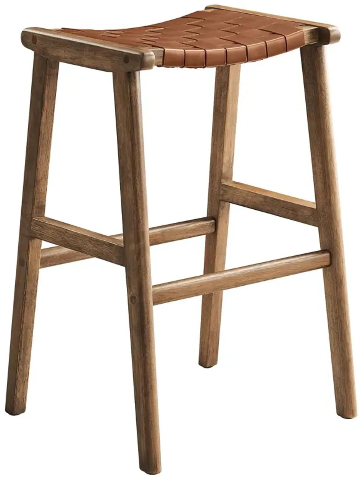 Saoirse Faux Leather Wood Bar Stool - Set of 2