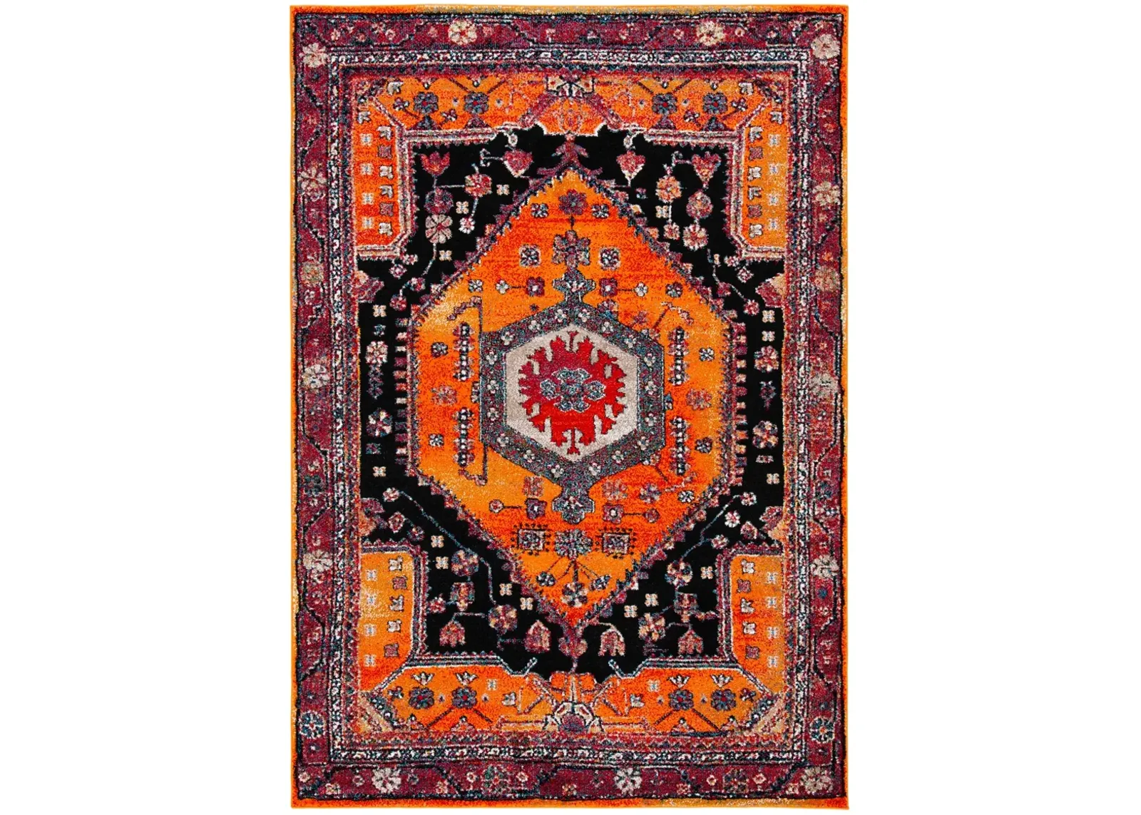 VINTAGE HAMADAN 204 ORANGE  6'-7' x 9' Medium Rectangle Rug