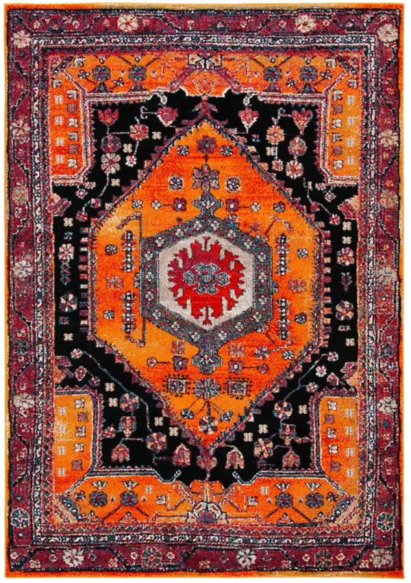 VINTAGE HAMADAN 204 ORANGE  6'-7' x 9' Medium Rectangle Rug