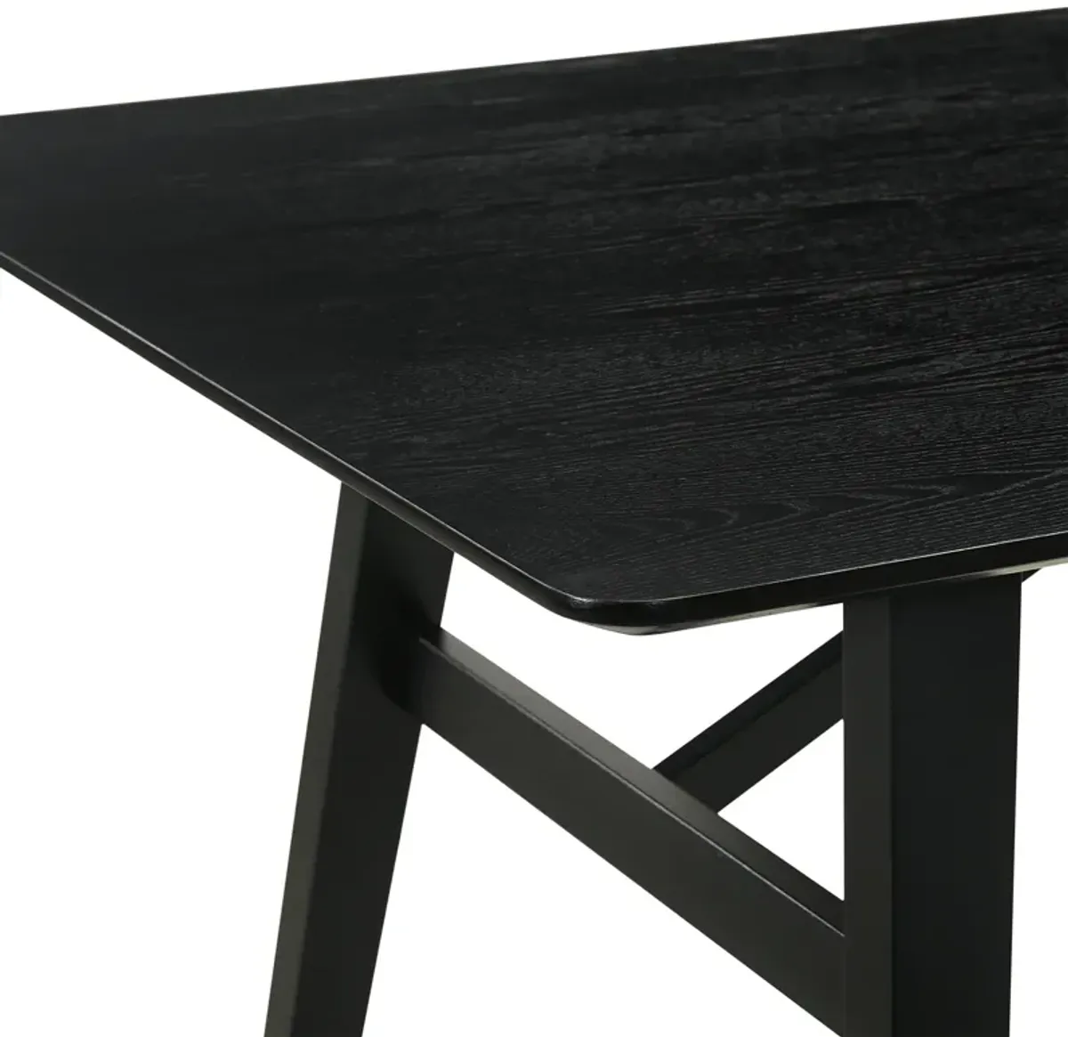 Channell 5 Piece Black Wood Dining Table Set with Charcoal Fabric