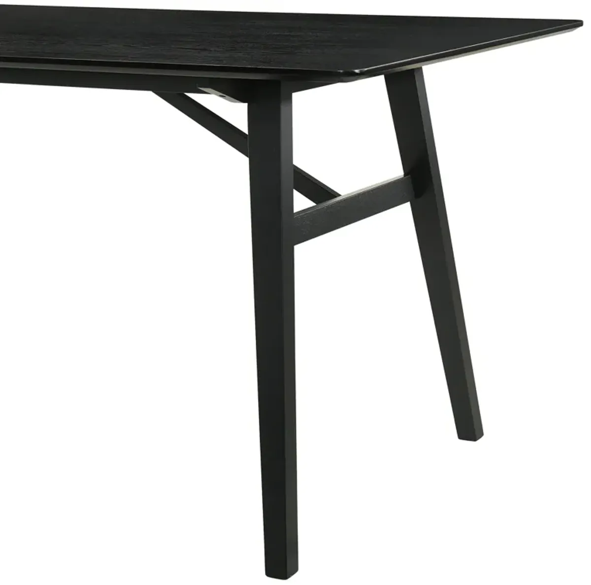 Channell 5 Piece Black Wood Dining Table Set with Charcoal Fabric