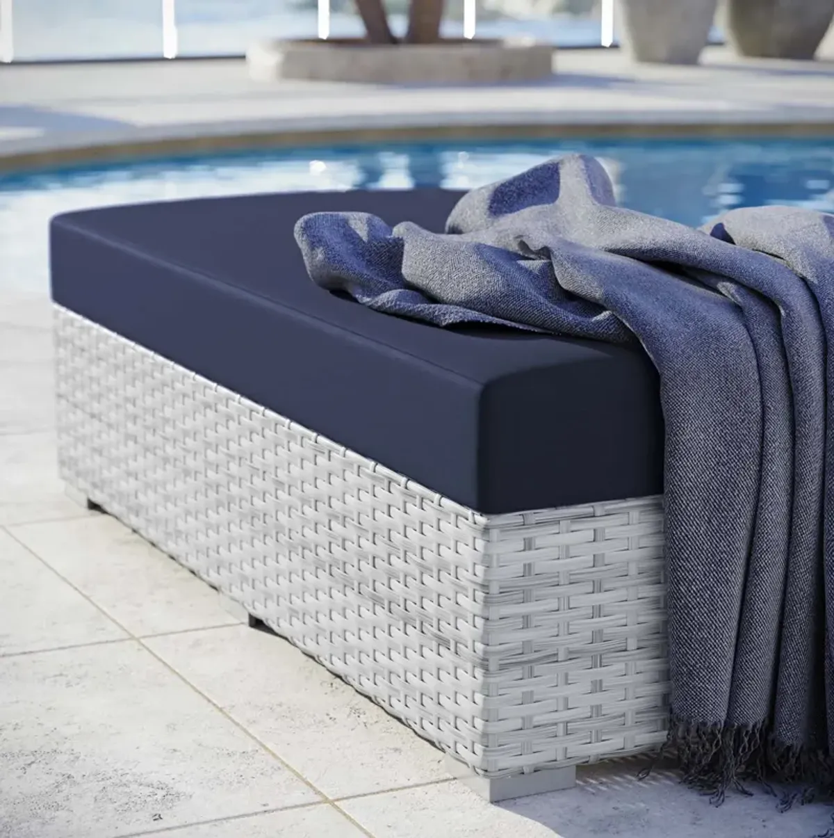 Convene Outdoor Patio Rectangular Ottoman