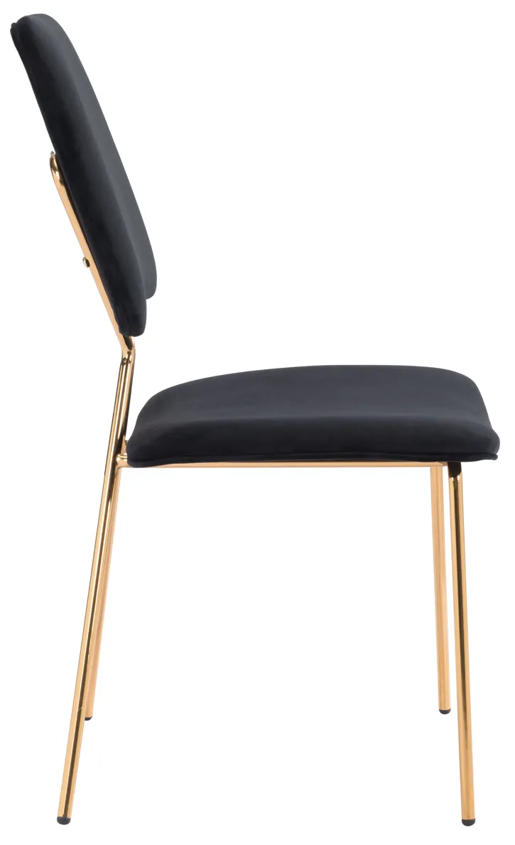 Chloe Dining Chair (Set of 2) Black & Gold