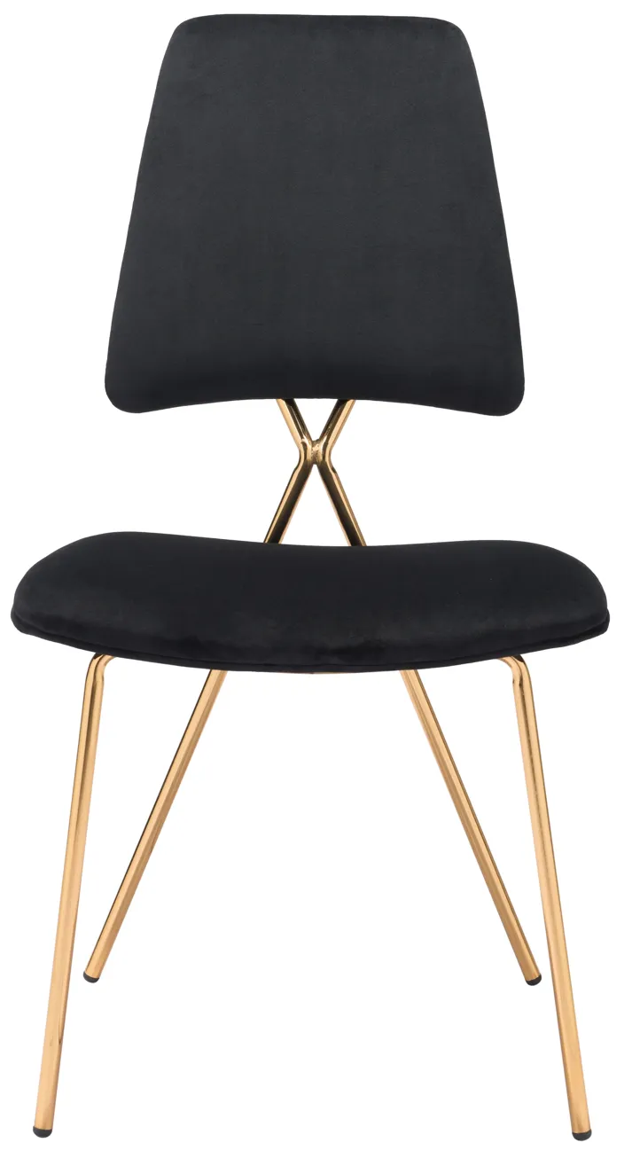 Chloe Dining Chair (Set of 2) Black & Gold