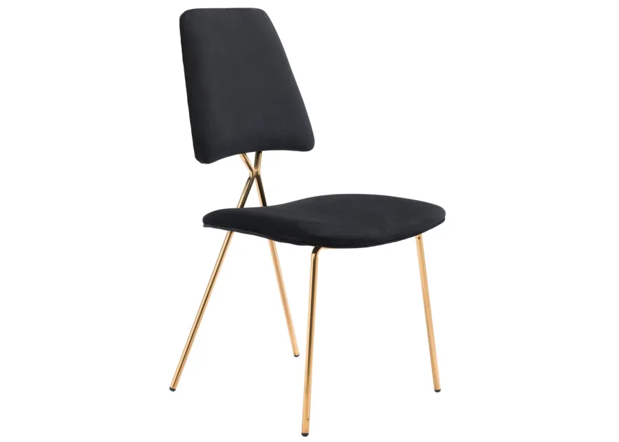 Chloe Dining Chair (Set of 2) Black & Gold