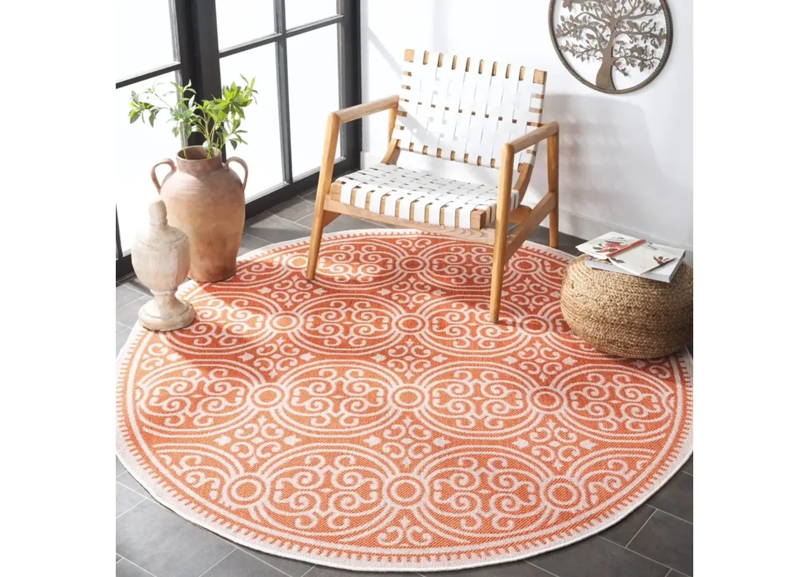 BERMUDA  809 RUST  6'-7' X 6'-7' Round Round Rug