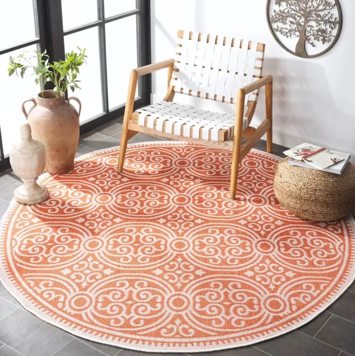 BERMUDA  809 RUST  6'-7' X 6'-7' Round Round Rug