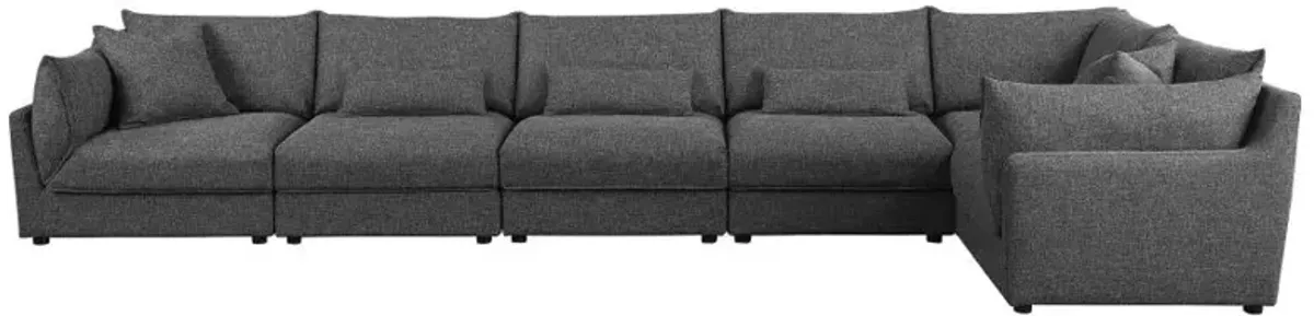 Sasha 6-Piece Upholstered Modular Sectional Barely Black