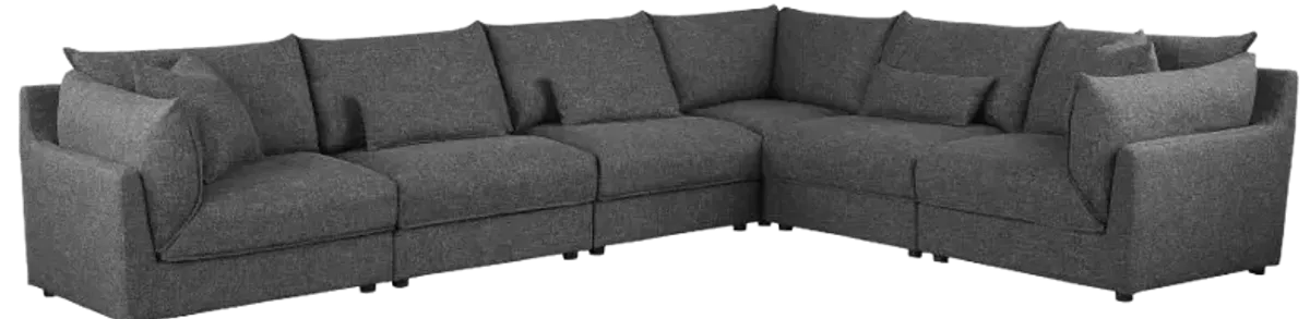 Sasha 6-Piece Upholstered Modular Sectional Barely Black