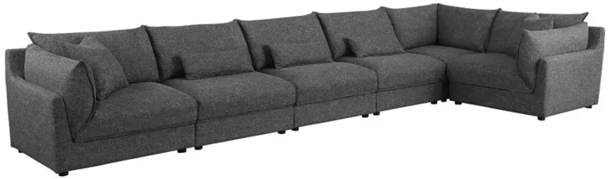 Sasha 6-Piece Upholstered Modular Sectional Barely Black