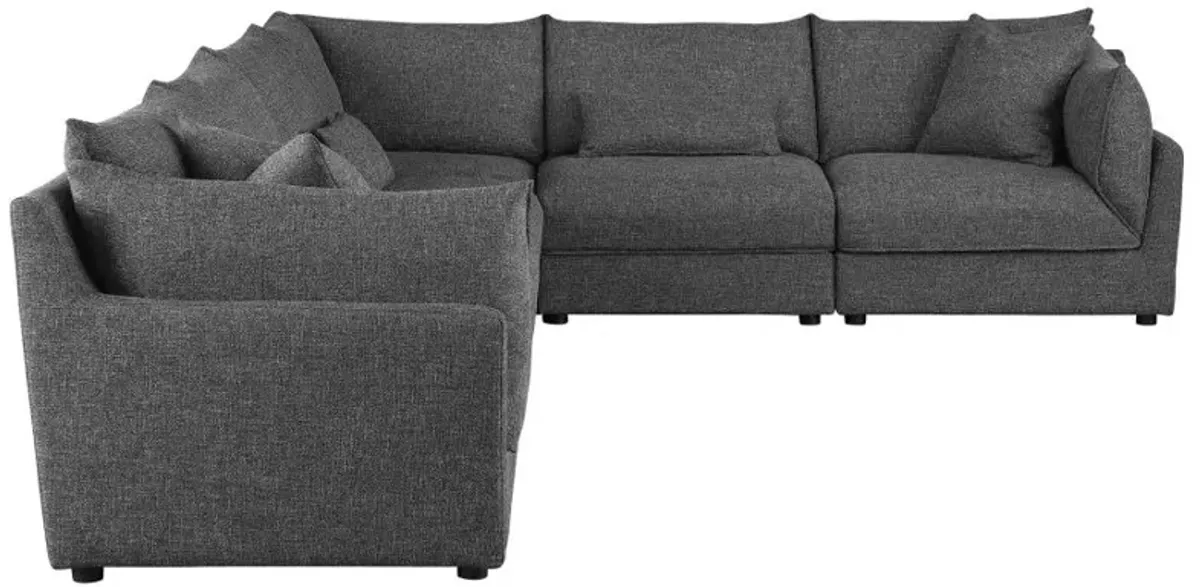 Sasha 6-Piece Upholstered Modular Sectional Barely Black