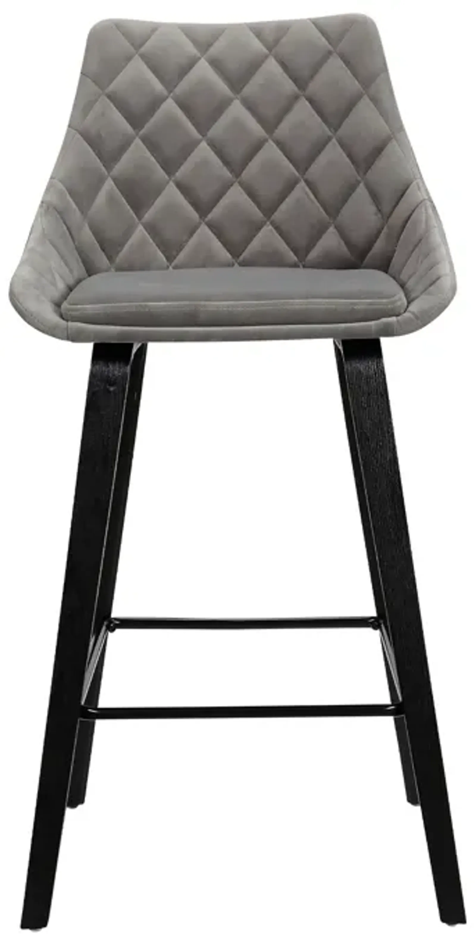 Dani 26" Gray Velvet Barstool in Black Brushed Wood Finish