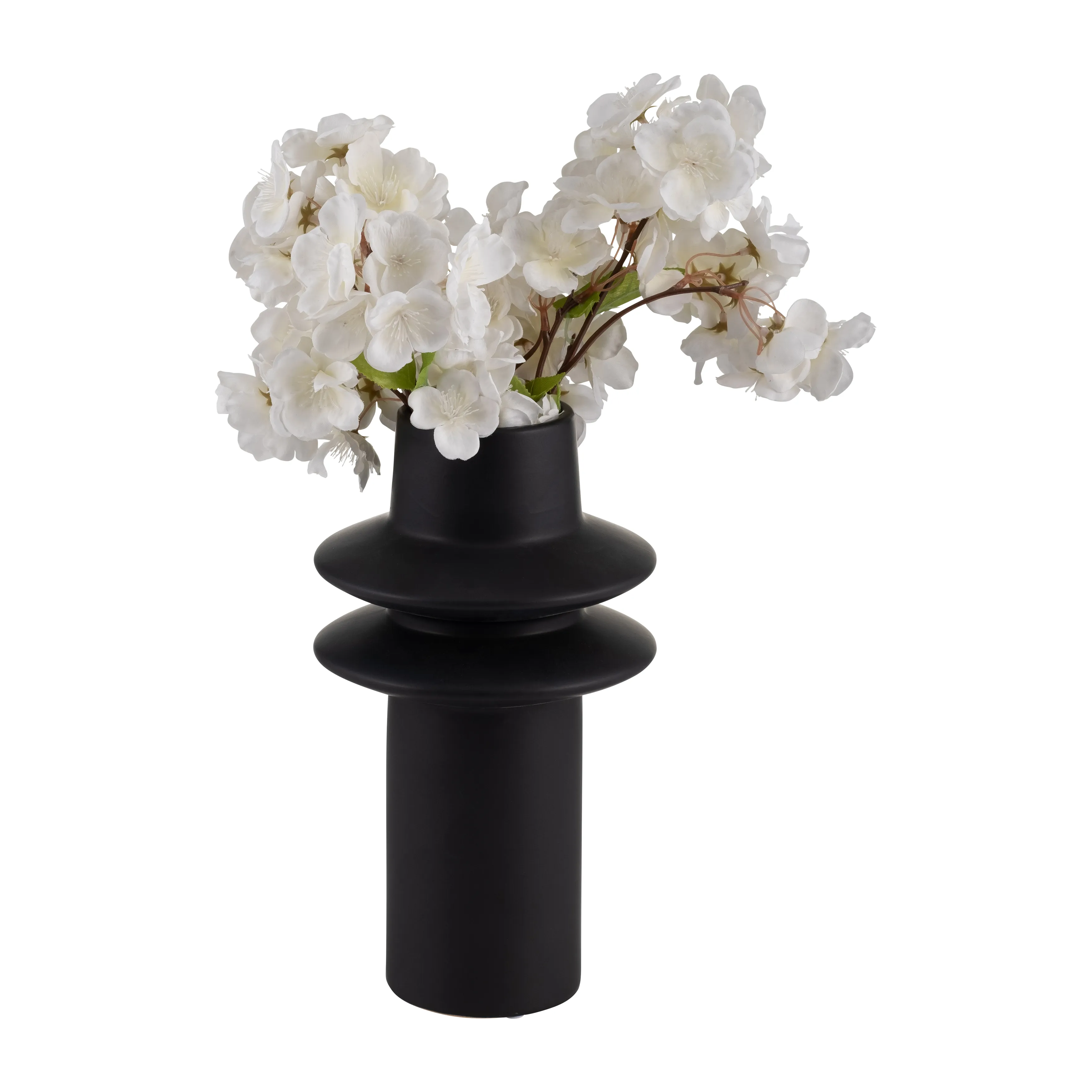 Cer, 11"h Modern Vase, Black