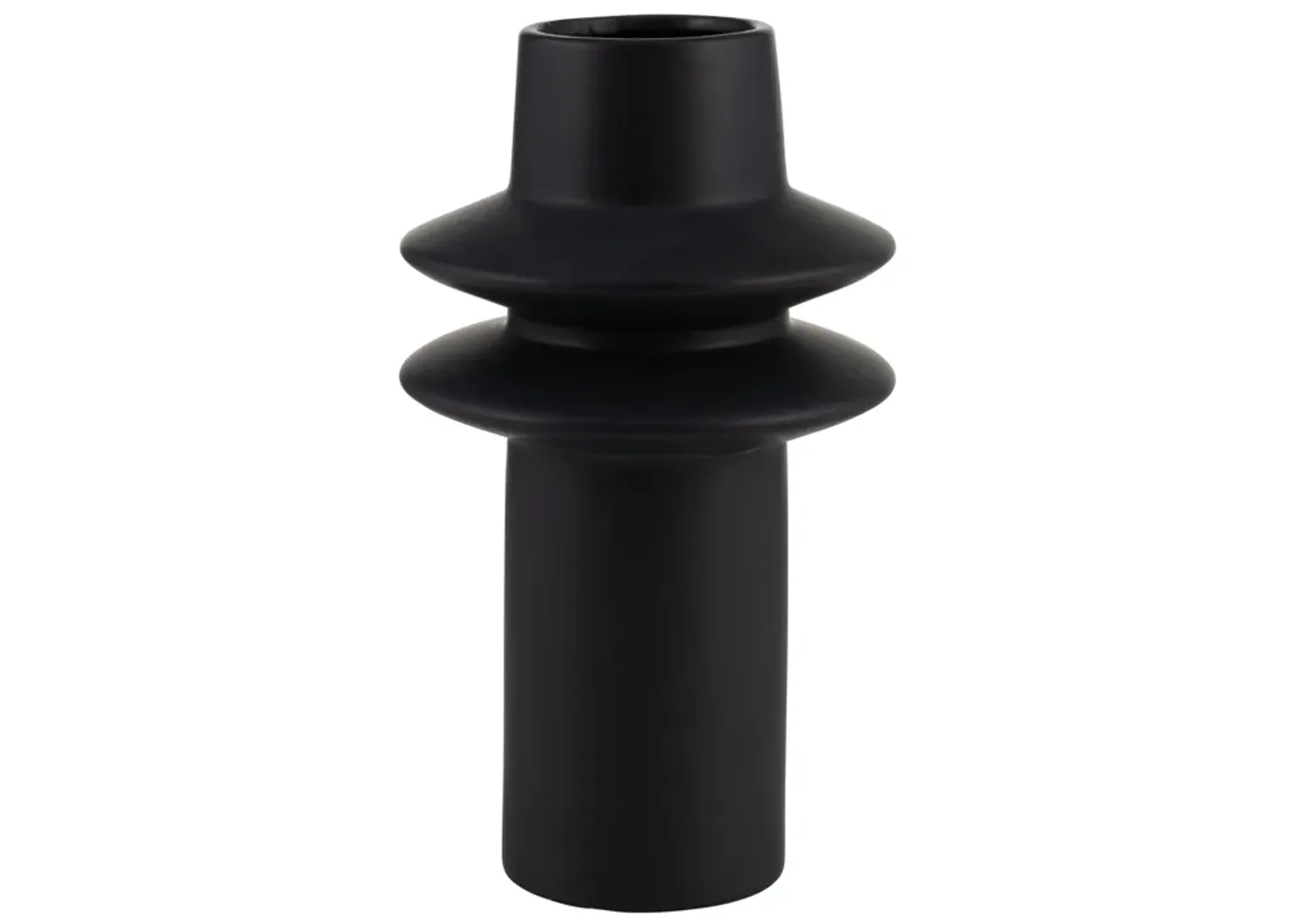 Cer, 11"h Modern Vase, Black