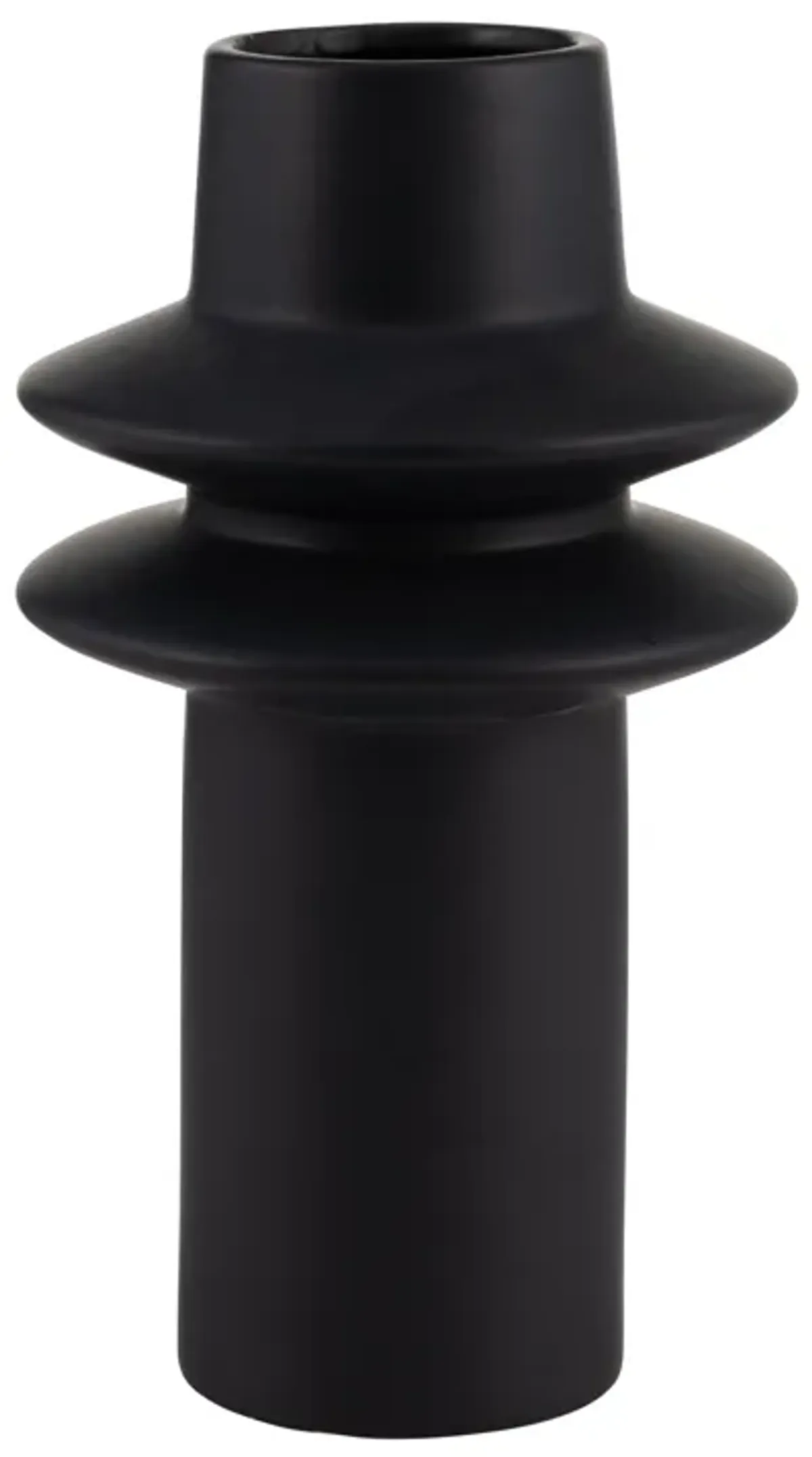 Cer, 11"h Modern Vase, Black