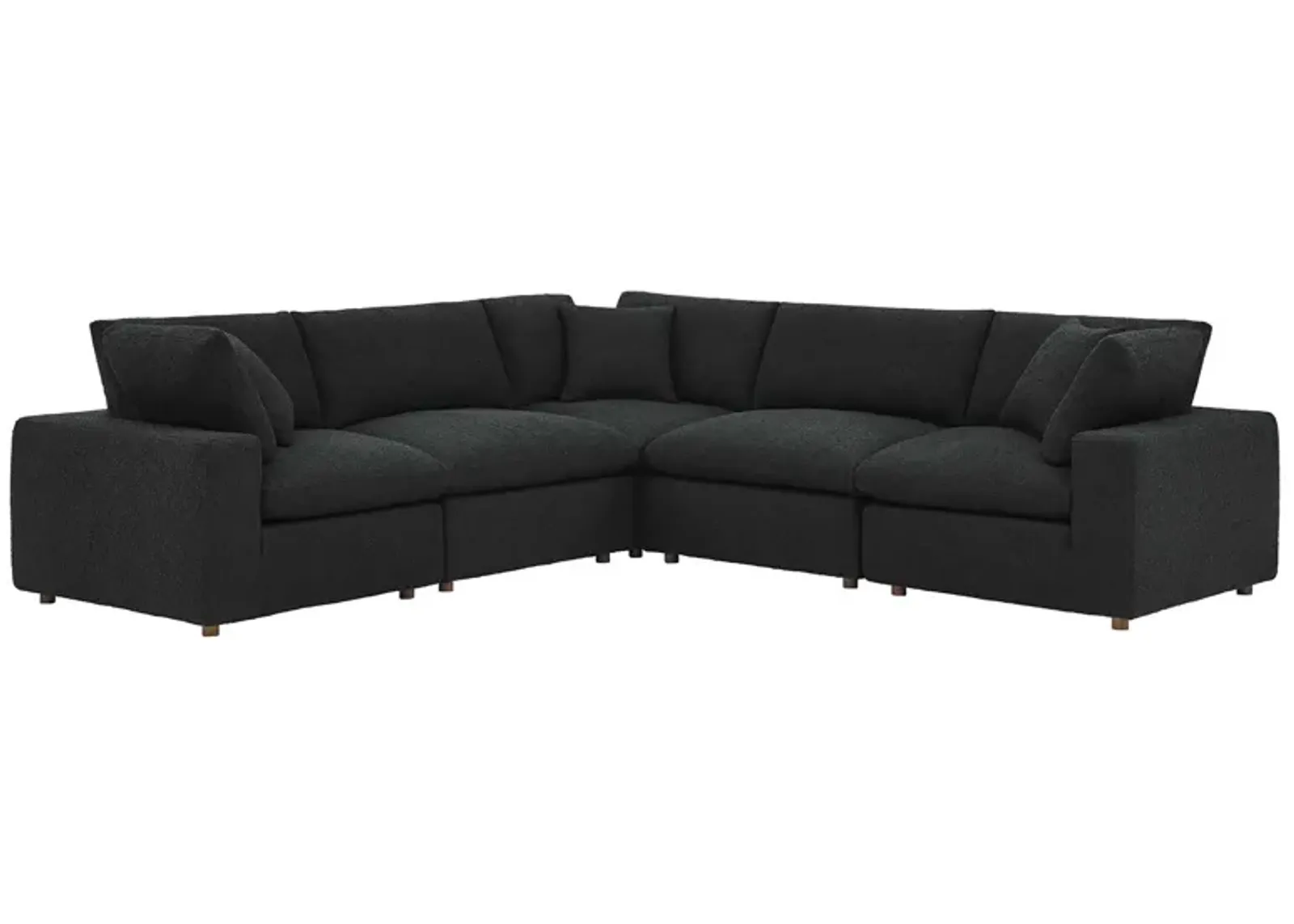 Commix Down Filled Overstuffed Boucle 5-Piece Sectional Sofa