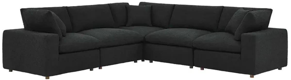 Commix Down Filled Overstuffed Boucle 5-Piece Sectional Sofa