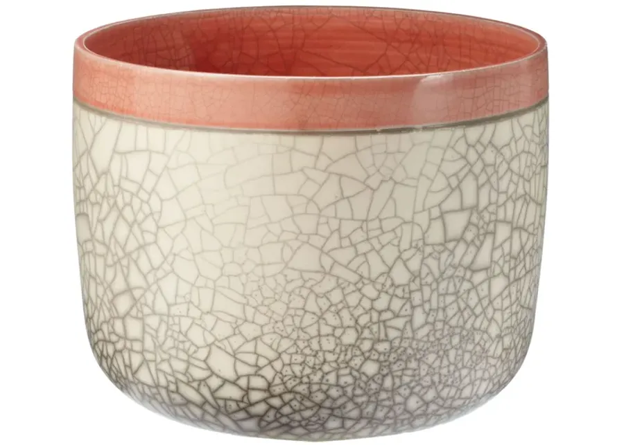 Raku Fish Bowl in Poppy