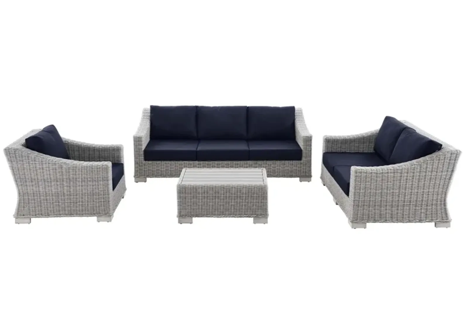 Conway 4-Piece Outdoor Patio Wicker Rattan Furniture Set