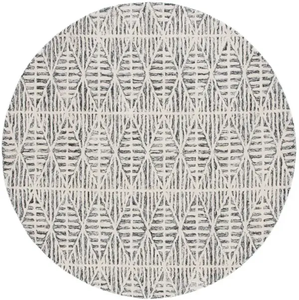 EBONY 110 Black  6' X 6' Round Round Rug
