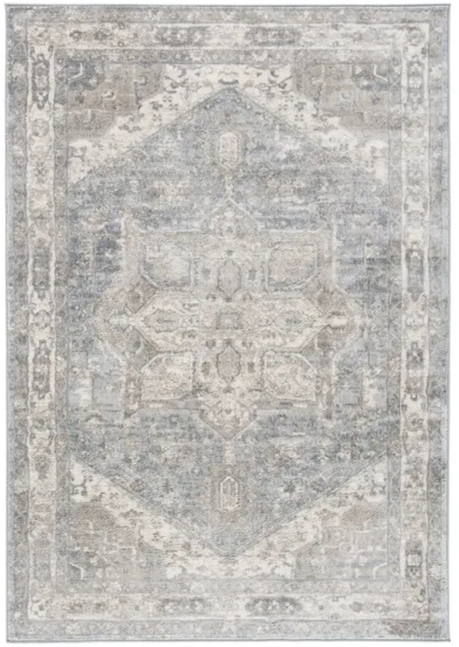 Brentwood 852 Grey / Beige 6' X 9' Medium Rectangle Powerloomed Rug