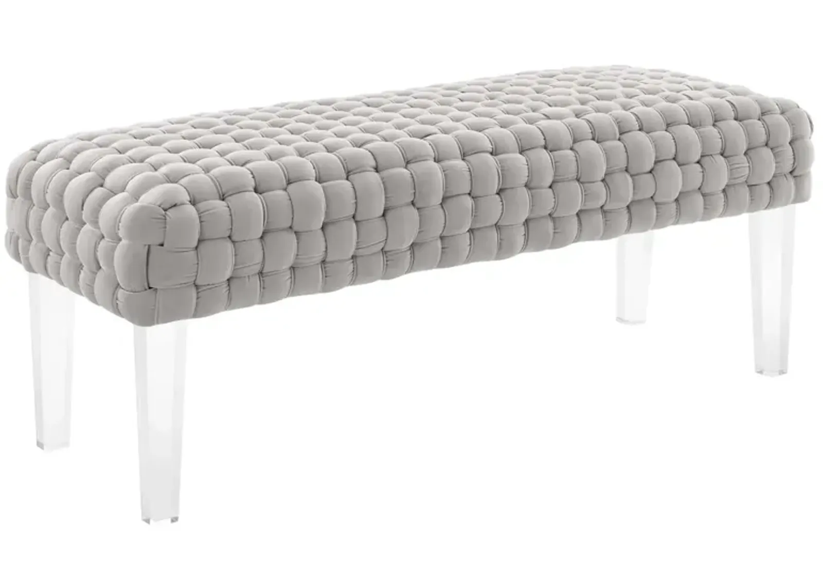 Prologue Woven Performance Velvet Ottoman