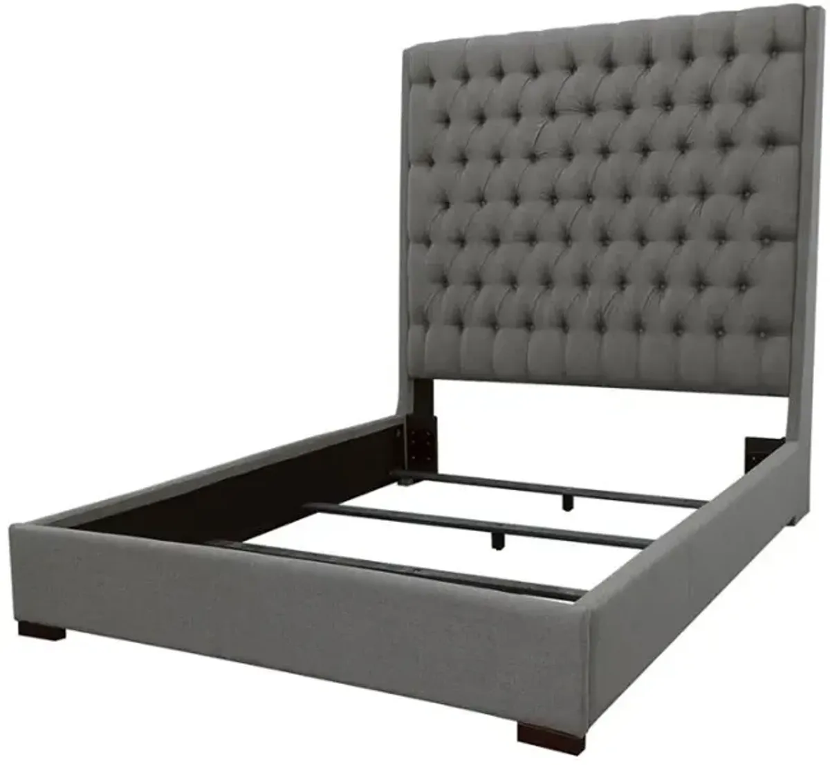 Snodland Tall Tufted Queen Bed Grey