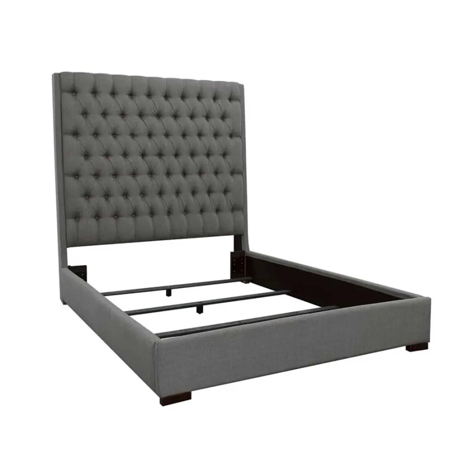 Snodland Tall Tufted Queen Bed Grey