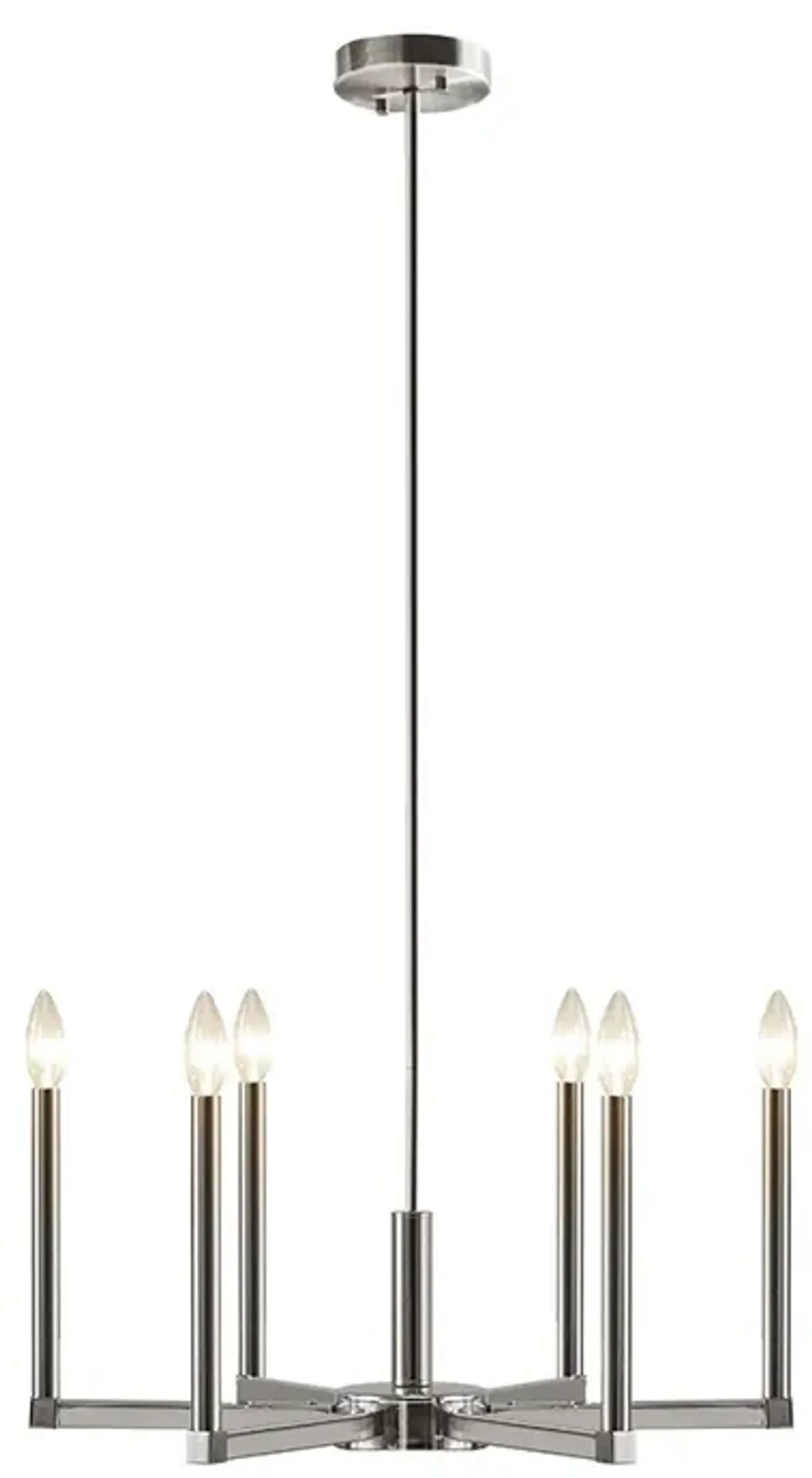 INK+IVY Renzetti Silver 6-Light Contemporary Candelabra Styled Chandelier