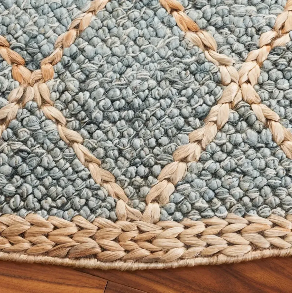 NATURAL FIBER 475 LIGHT BLUE  6' x 6' Round Round Rug