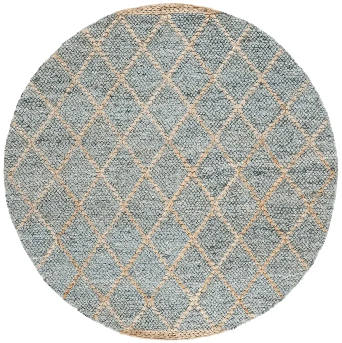 NATURAL FIBER 475 LIGHT BLUE  6' x 6' Round Round Rug