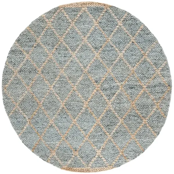 NATURAL FIBER 475 LIGHT BLUE  6' x 6' Round Round Rug