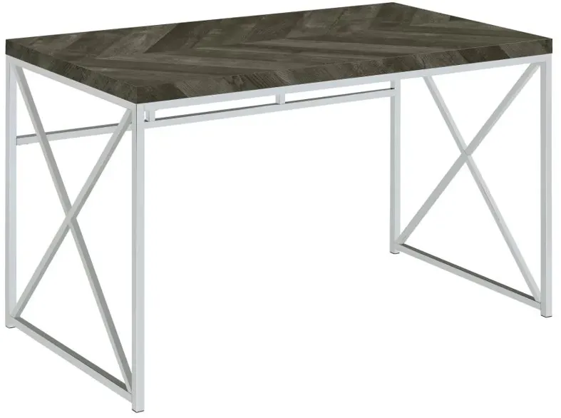 Grimma Writing Desk Rustic Grey Herringbone