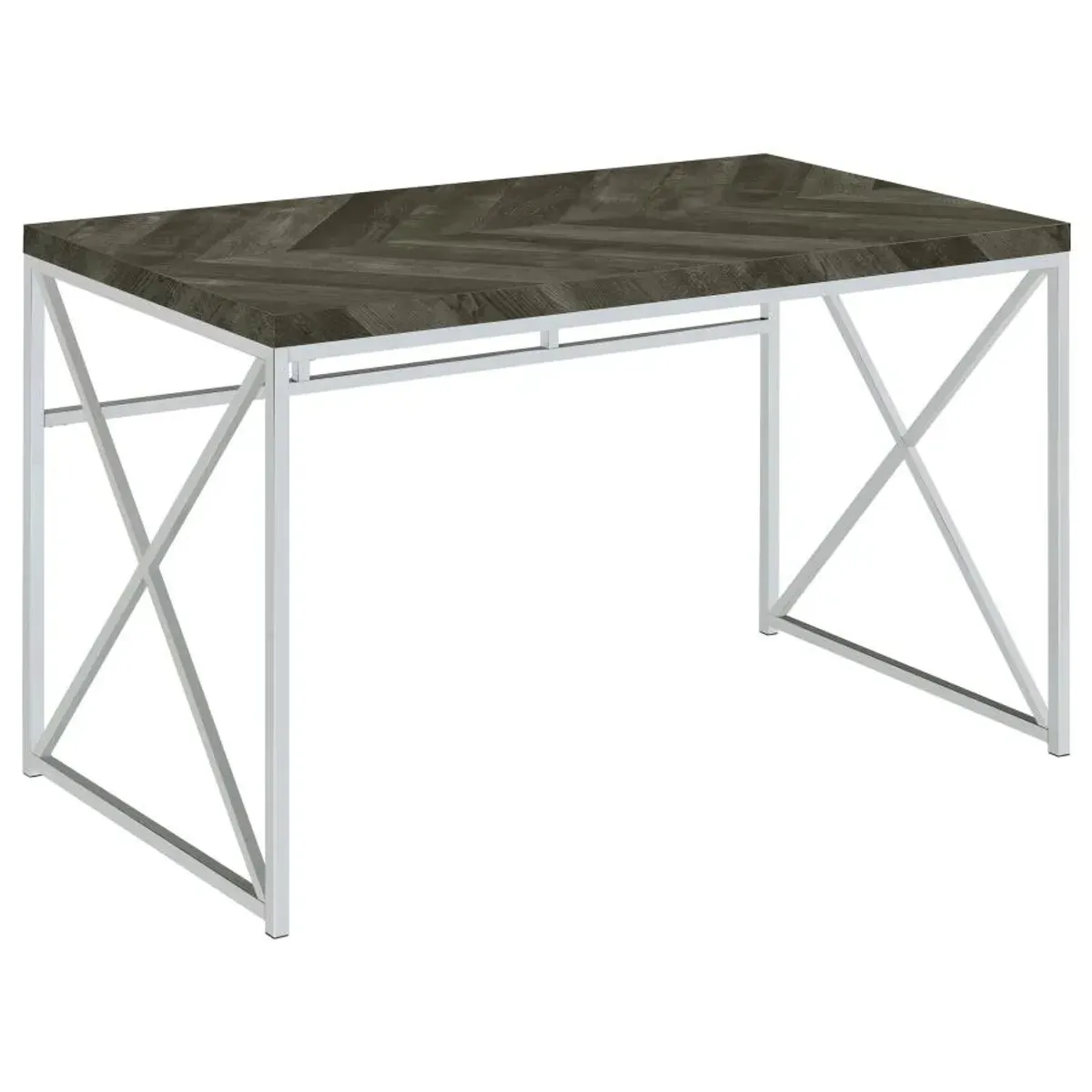 Abagail Writing Desk Rustic Grey Herringbone