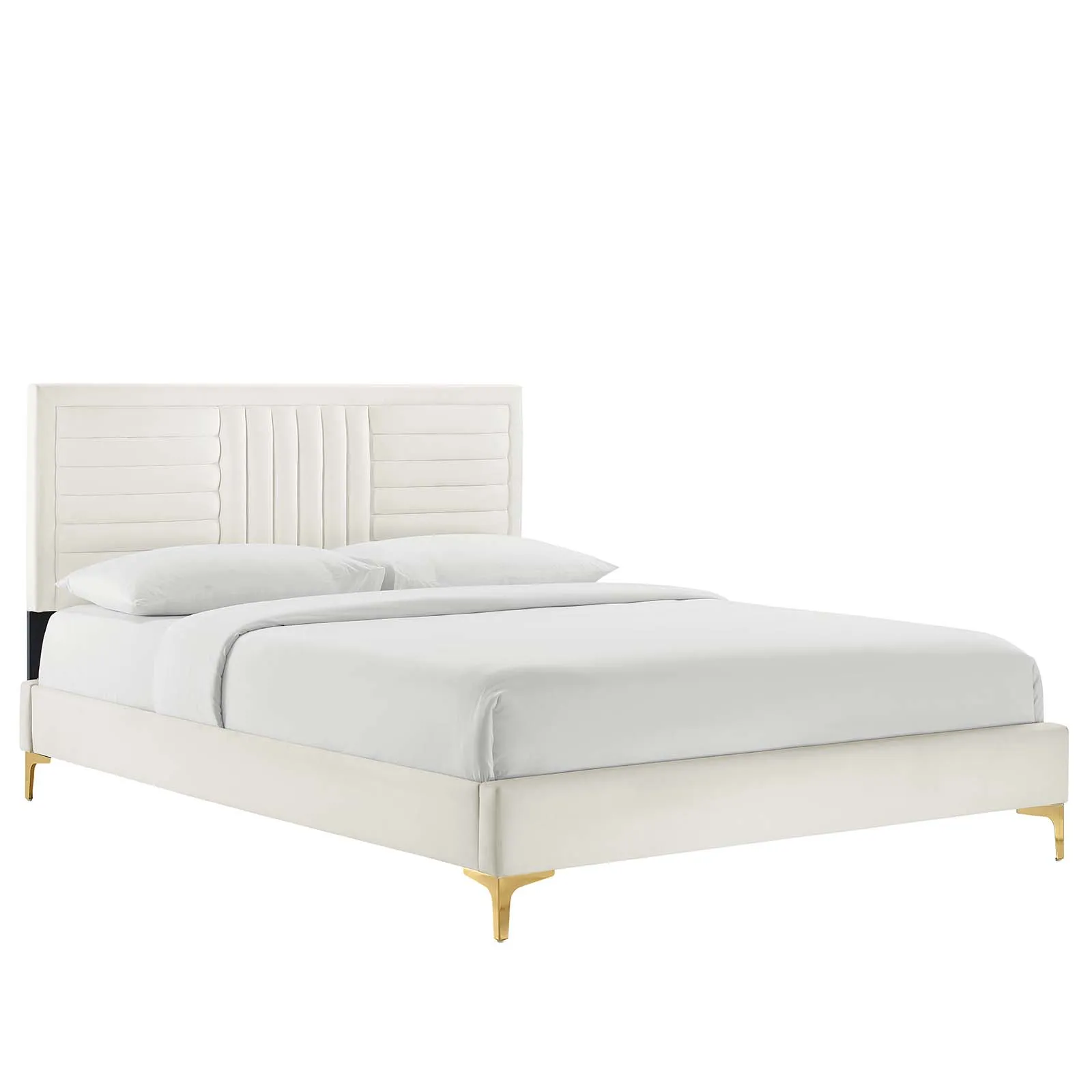 Sofia Channel Tufted Performance Velvet Queen Platform Bed