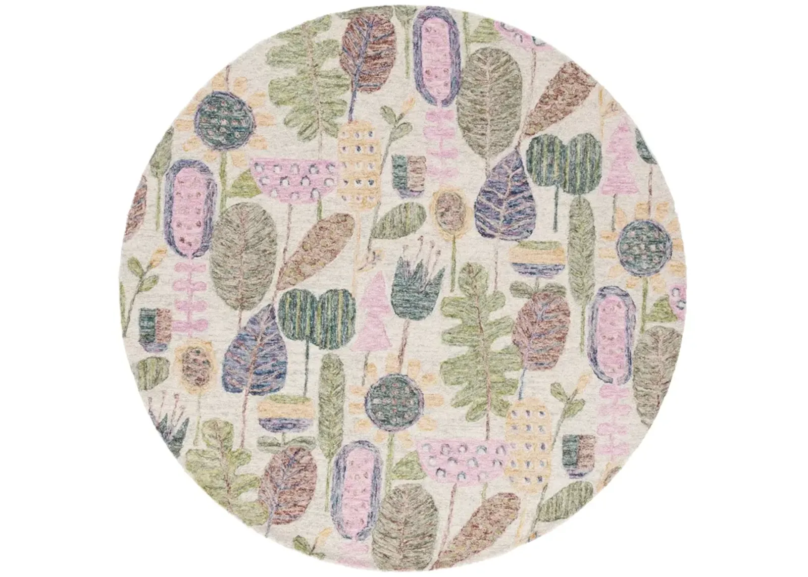 JARDIN 465 BLUE  6' x 6' Round Round Rug