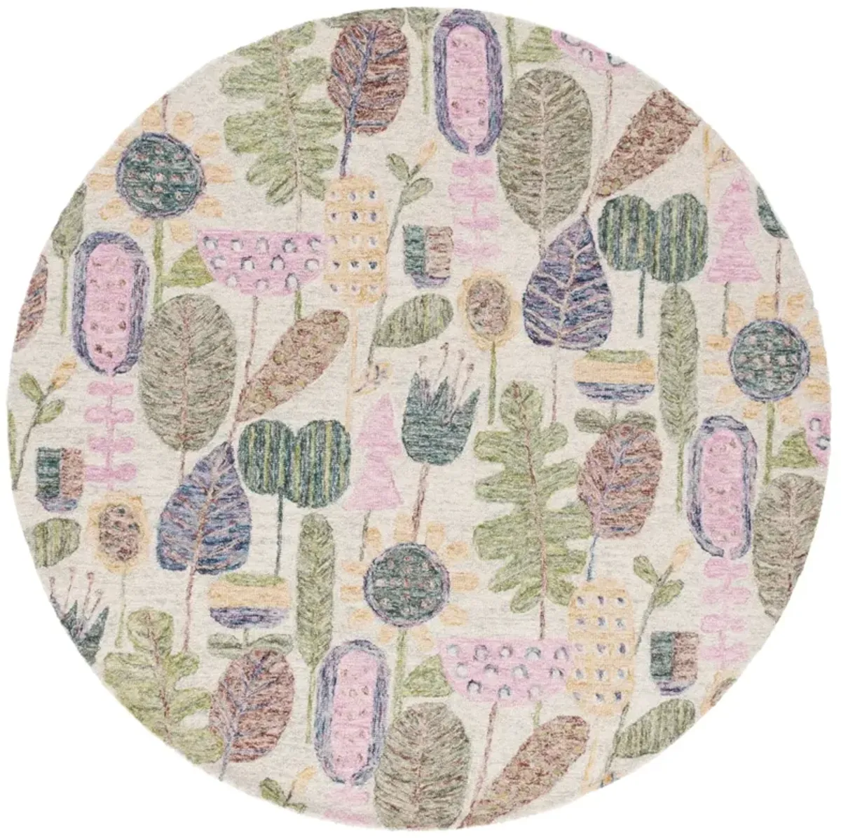 JARDIN 465 BLUE  6' x 6' Round Round Rug