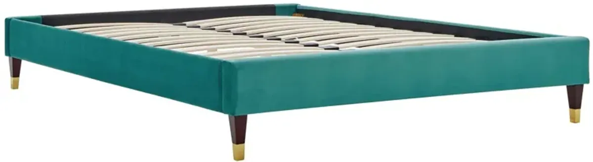 Harlow Twin Performance Velvet Platform Bed Frame