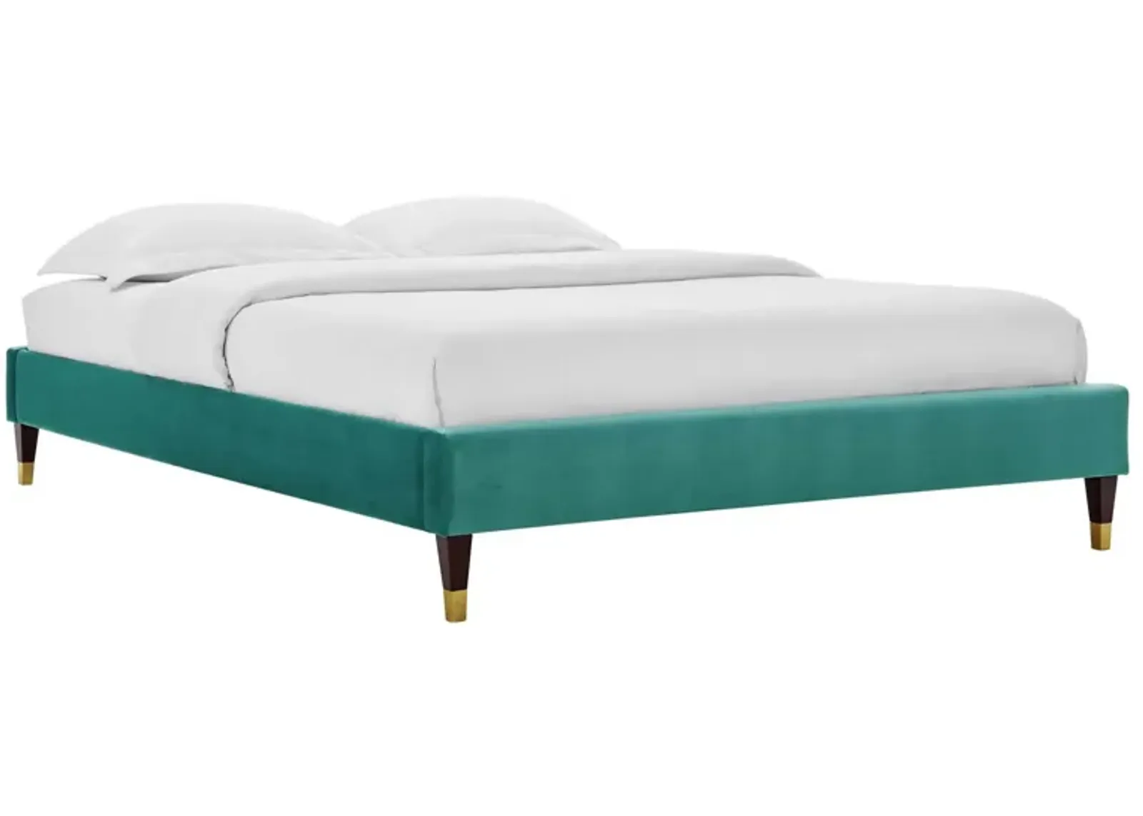 Harlow Twin Performance Velvet Platform Bed Frame