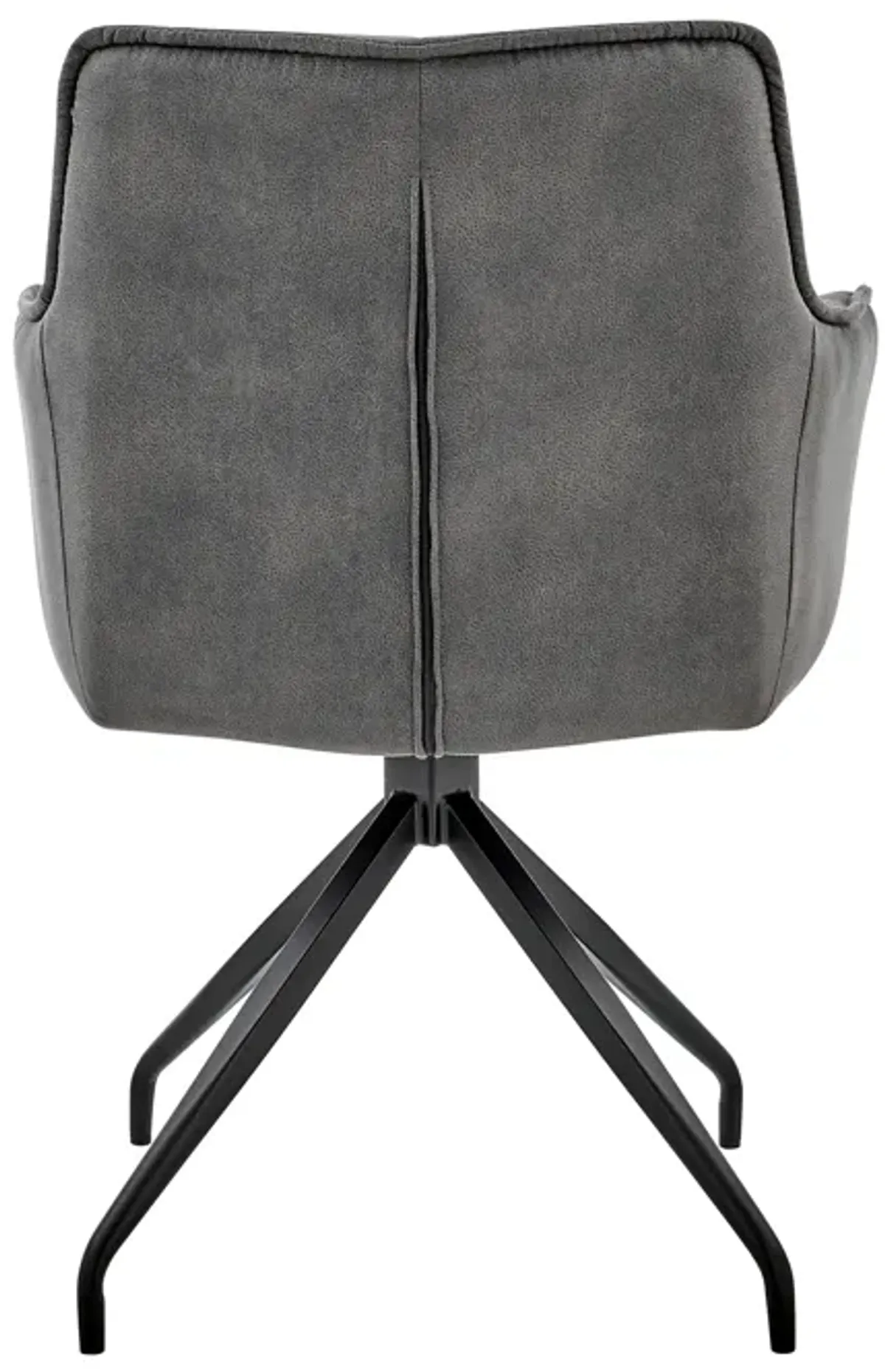 Noah Dining Room Accent Chair in Charcoal Fabric and Black Metal Legs