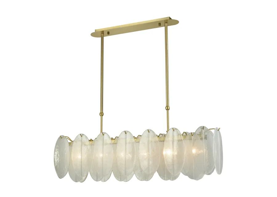 Hush 47" Wide 6-Light Linear Chandelier - White