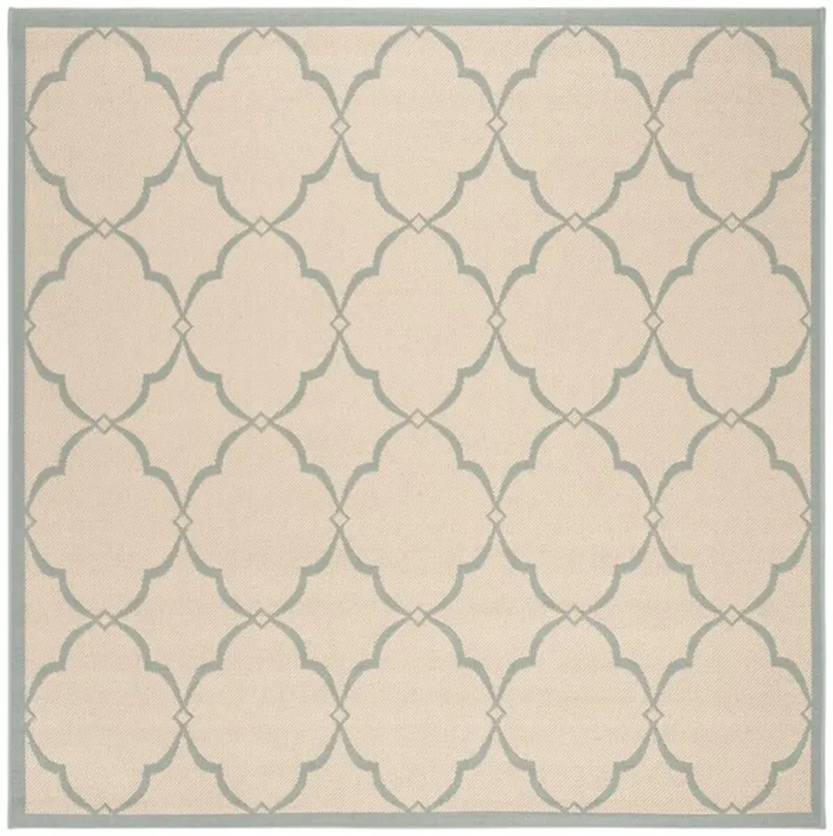 LINDEN 125 Collection LND125L-6SQ Cream / Aqua 6'-7" X 6'-7" Square