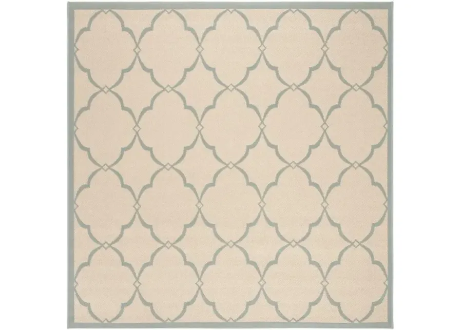 LINDEN 125 Collection LND125L-6SQ Cream / Aqua 6'-7" X 6'-7" Square