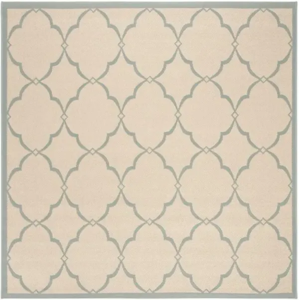 LINDEN 125 Collection LND125L-6SQ Cream / Aqua 6'-7" X 6'-7" Square