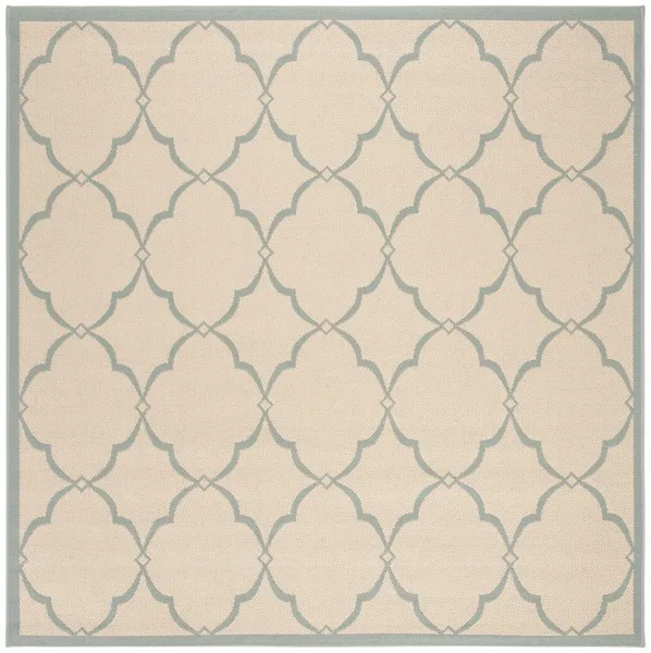 LINDEN 125 Collection LND125L-6SQ Cream / Aqua 6'-7" X 6'-7" Square