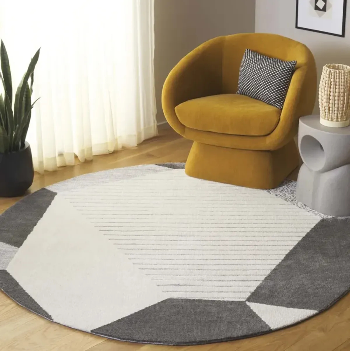 AUDREY 108 GREY  6' x 6' Round Round Rug