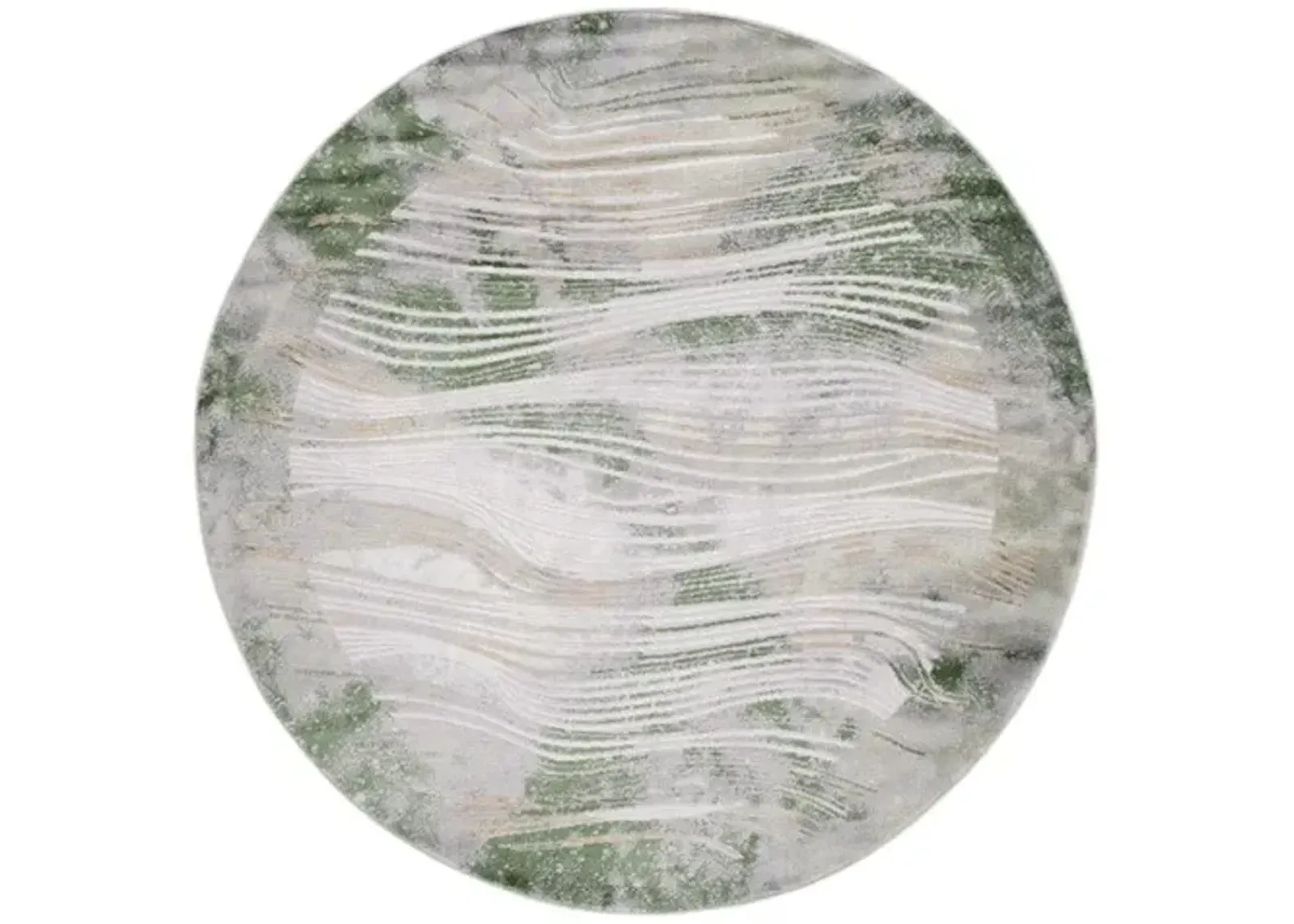 PALMA 316 Green 6'-7' X 6'-7' Round Round Rug