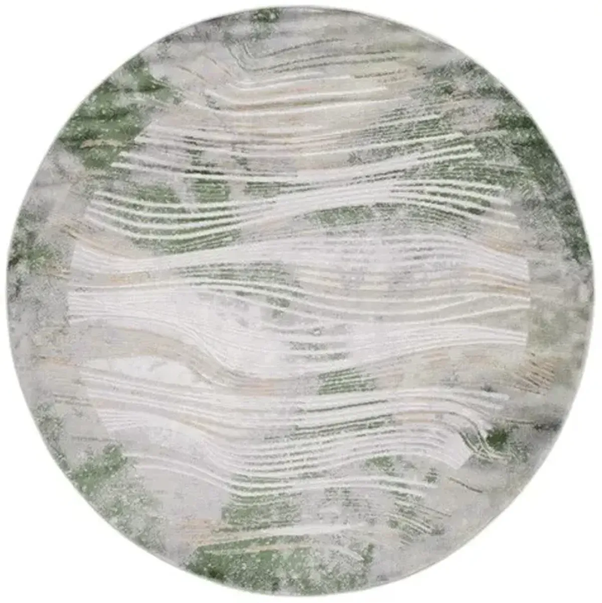 PALMA 316 Green 6'-7' X 6'-7' Round Round Rug