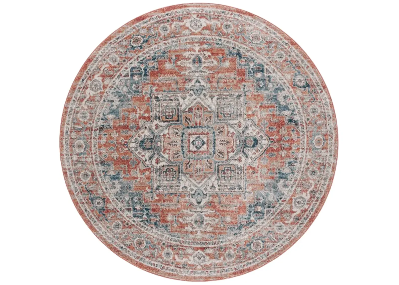 VINTAGE TABRIZ 208 RUST  6'-7' x 6'-7' Round Round Rug