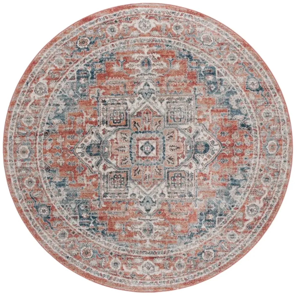 VINTAGE TABRIZ 208 RUST  6'-7' x 6'-7' Round Round Rug